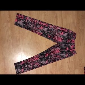 Black pink and grey leggings